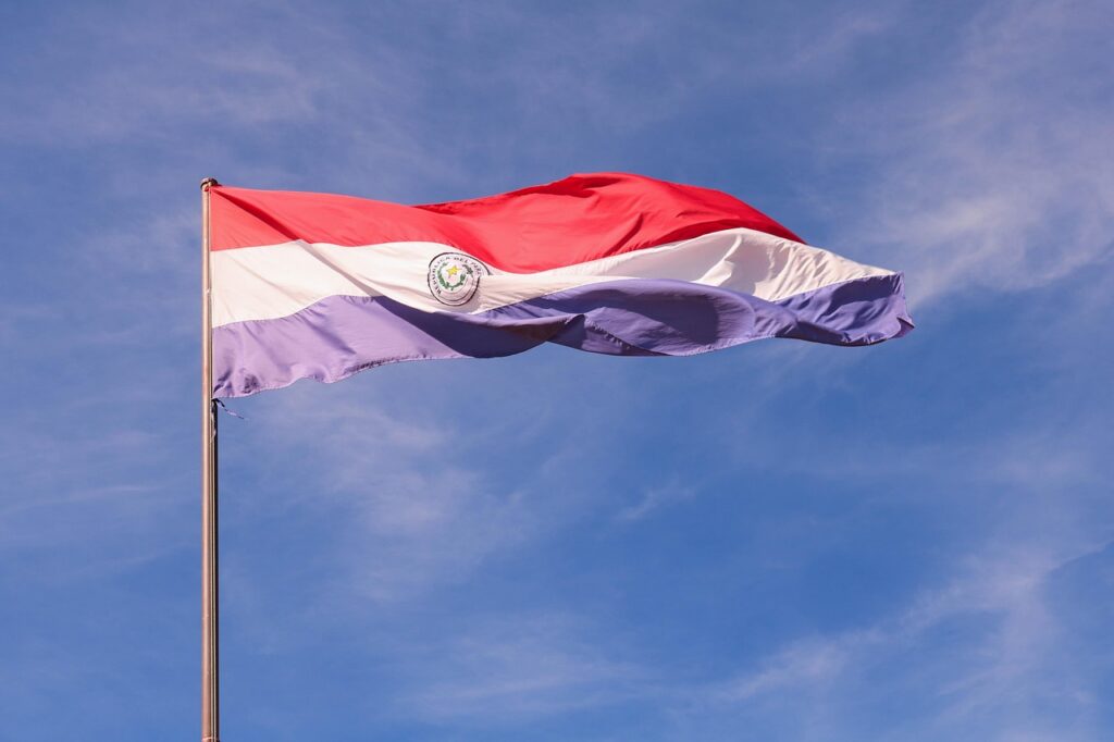 flag, paraguay flag, flag of paraguay, nature, sky